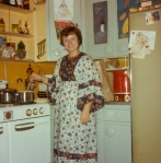 mom hippie dress cooking